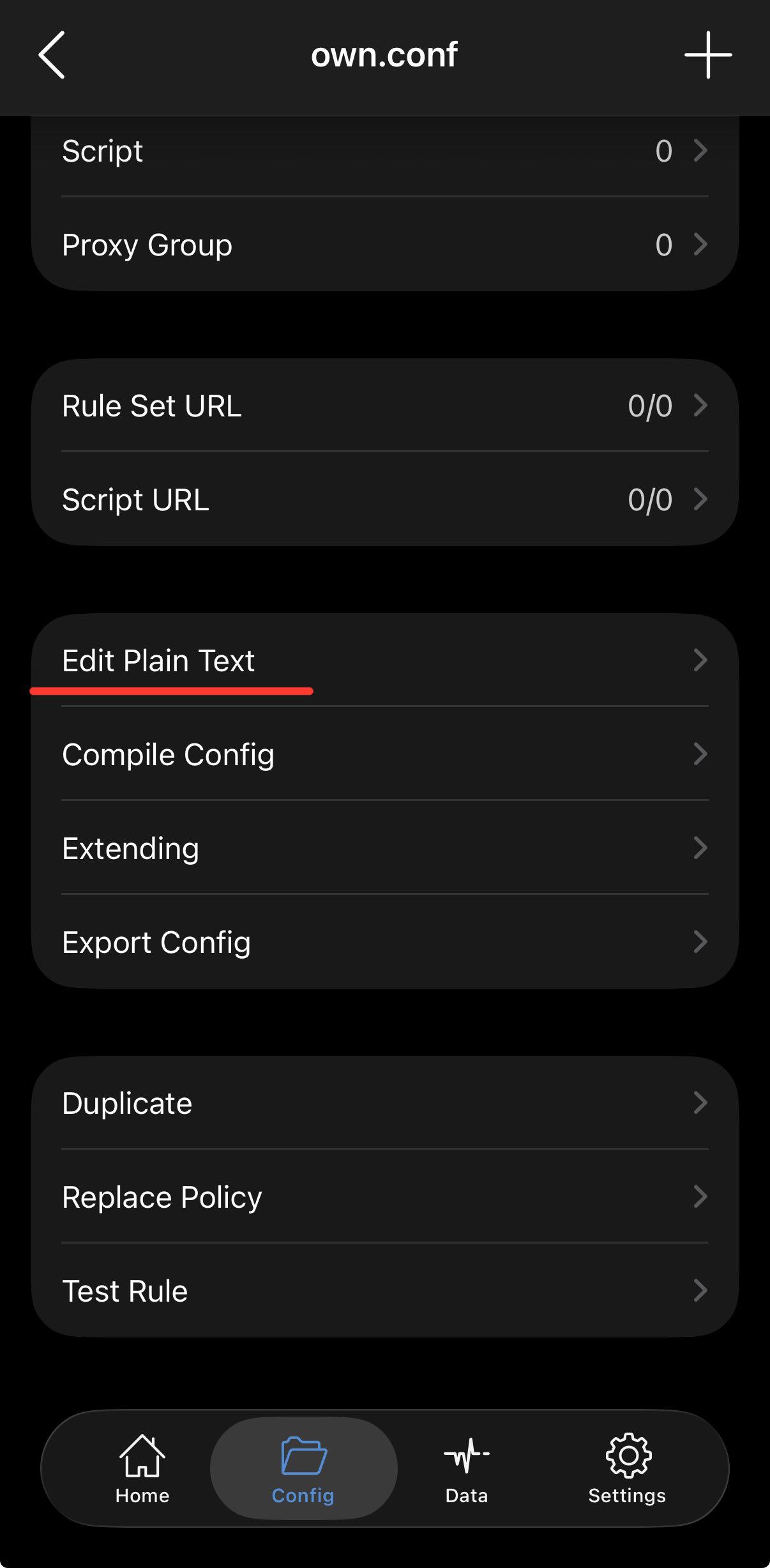Раздел Config